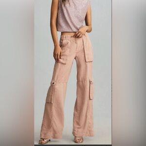 Anthropologie Pilcro Silky Cargo Pants size 8 mauve color new